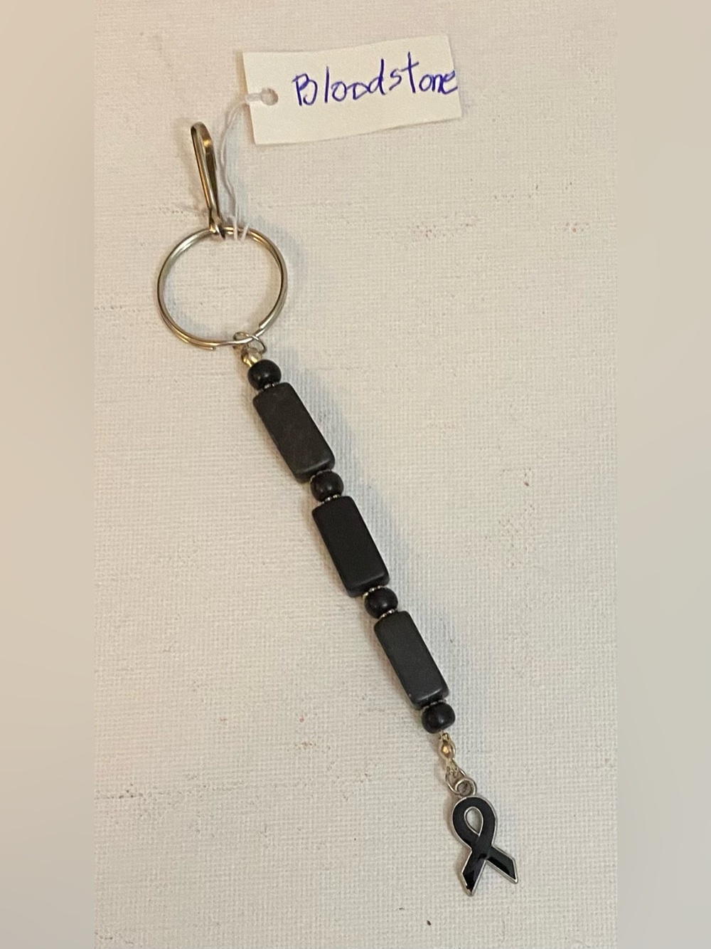 NEW Handcrafted skin cancer ribbon keychain